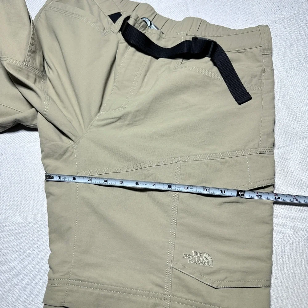 North Face Paramount Peak Convertible Pants Mens Large Zip Off Cargo Hiking Tan